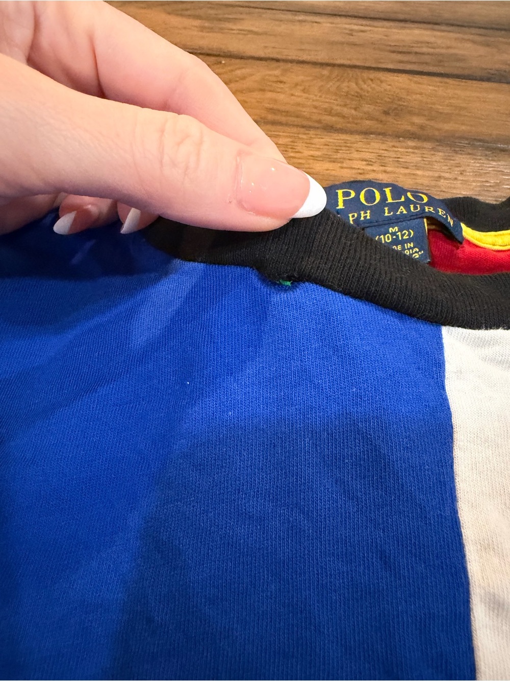 Polo by Ralph Lauren Colorblock Tee in Blue, Red, Green, White & Black - Picture 8 of 13